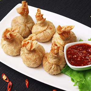 Chicken & Cheese Wonton with Veggies